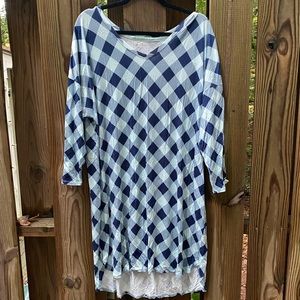 Long sleeve buffalo plaid nightgown